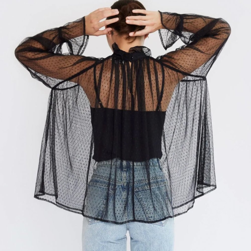 Mille - Chantal Top in Black Tulle - Picture 2 of 2